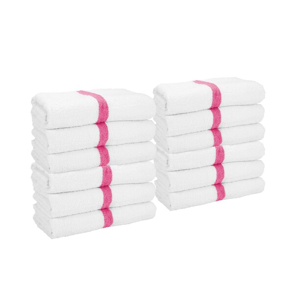 Monarch Brands Gym Power Bath Towels, 22in x 44in, Pink, 60PK PWR-2244-6PKCS-CS - main